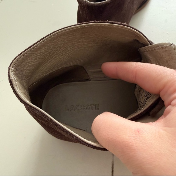 LACOSTE Men’s Chocolate Brown Suede Chukka Ankle Desert Boots Shoes Boho 12 - Picture 5 of 6